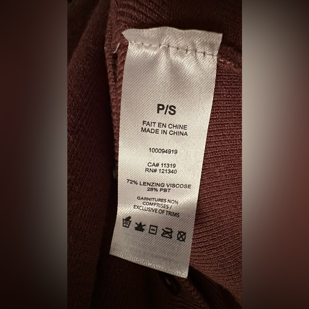 Dynamite Rebecca Crewneck Cardigan – Cocoa Brown (Size Sm) - Picture 9 of 10